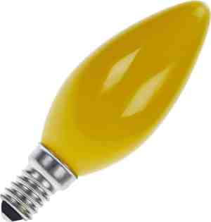 Foto: Gloeilamp kaarslamp kleine fitting e14 25w geel