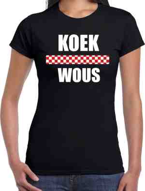 Foto: Koek wous met vlag brabant t shirt zwart dames brabants dialect cadeau shirt xs