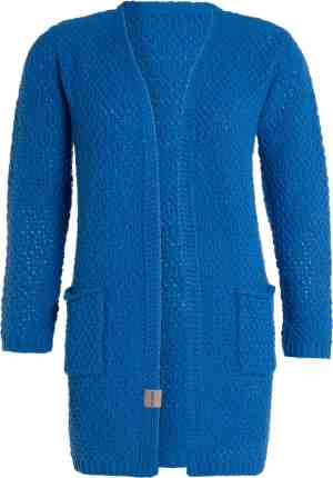 Foto: Knit factory luna gebreid dames vest cobalt 40 42 met steekzakken