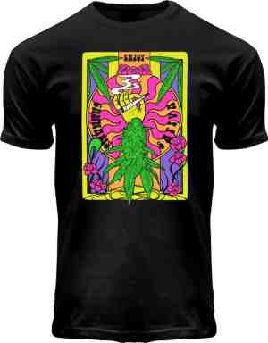 Foto: Fox originals neon met blacklight cannabis shirt heren dames katoen zwart black maat m