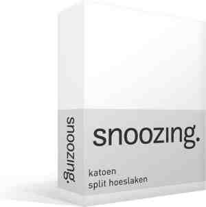 Foto: Snoozing katoen split hoeslaken tweepersoons 140x200 cm wit