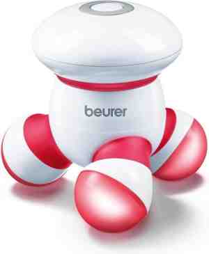 Foto: Beurer mg 16 red massageapparaat elektrisch   mini massage apparaat   vibratiemassage   led verlichting   incl  batterijen   3 jaar garantie   rood