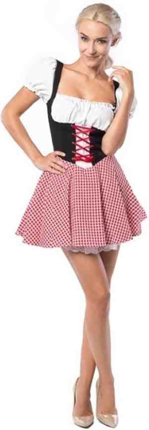 Foto: Partyxclusive dirndl eva dames polyester roodzwart maat m