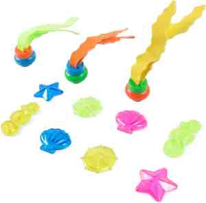 Foto: Set van 11 x stuks gekleurde duikspeeltjes kunststof zwembad speelgoed waterspeelgoed duikspeelgoed