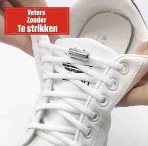 Foto: Veters   zwart   niet strikken   elastische veters   no tie   schoenveters   sportveters   rond   schoenveters   kinderveters