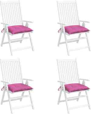 Foto: Vidaxl stoelkussens 4 st 40x40x7 cm stof roze