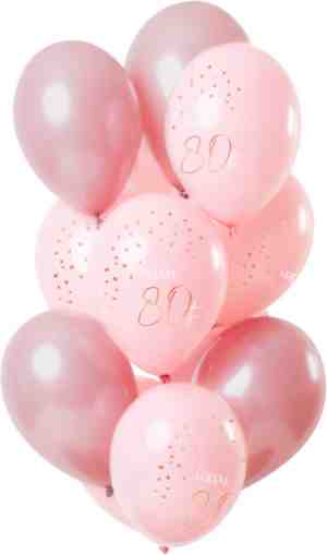 Foto: Folat   ballonnen elegant lush blush 80 jaar 30 cm   12 stuks