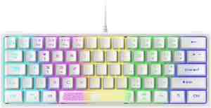 Foto: 60 rgb gaming toetsenbord white   gaming keyboard   mechanical feel   wit   bedraad