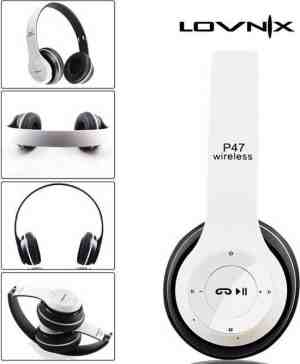 Foto: Lovnix p47 bluetooth koptelefoon draadloze headset wireless headphones wit