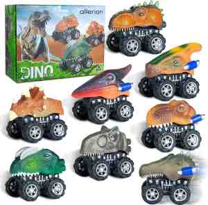 Foto: Allerion dino trek autos set van 8 verschillende voertuigen met dinosaurussen