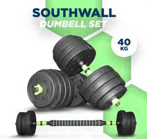 Foto: Southwall dumbbells set verstelbaar met halterstang tot 40kg halterset fitness stang fitness gewichten set professionele 2 in 1 dumbbellset home gym krachttraining gebruiksvriendelijk multifunctioneel dumbell set 40 kg