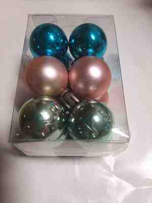 Foto: Kerstballen onbreekbaar 12 stuks 3 cm blauw roze groen