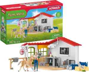 Foto: Schleich farm world speelfigurenset   dierenarts praktijk en huisdieren   kinderspeelgoed   vanaf 5 jaar   27 onderdelen   42502