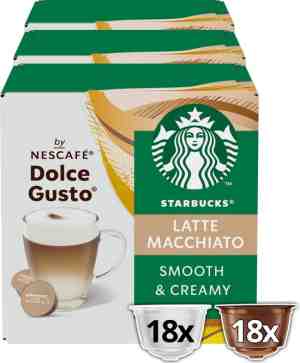 Foto: Nescaf koffiecups dolce gusto starbucks latte macchiato 18 cups 3 x 6