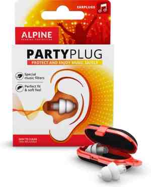 Foto: Alpine partyplug   oordoppen   comfortabele earplugs voor muziekevenementen concerten en festivals   voorkomt gehoorschade   snr 19db   wit