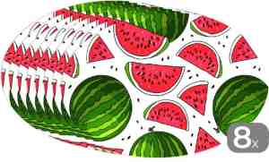 Foto: Placemats ovaal   onderleggers   ovale placemats   patroon   watermeloen   pit   fruit   8 stuks