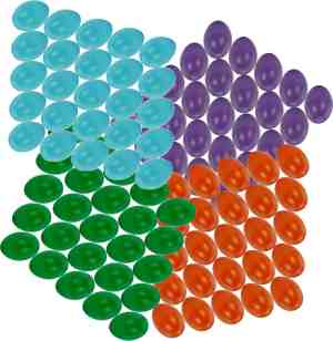 Foto: 100x stuks multi color hobby knutselen paaseieren van plastic 4 5 cm