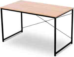 Foto: Simpel bureau bureau luxe bureau laptop tafel vintage industrieel bureau light oak zwart