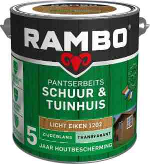 Foto: Rambo pantserbeits schuur tuinhuis zijdeglans dekkend   makkelijk verwerkbaar   lichteiken   2 5l