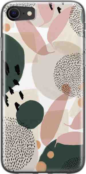 Foto: Iphone 87 hoesje siliconen   abstract print   soft case telefoonhoesje   print illustratie   transparant multi