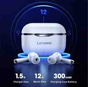 Foto: Lenovo lp1   draadloze oordopjes   volledig draadloze oordopjes   met noise cancelling   met oplaad case   bluetooth 5 0 grijs