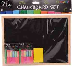 Foto: Houten krijtbord schoolbord 29 cm met krijt en bordenwisser tekenborden speelgoed