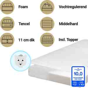 Foto: Abz babymatras combi witte panter   inclusief topper airgosafe   60x120 cm