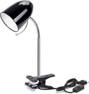 Foto: Aigostar led klemlamp   e27 fitting   bureaulamp met klem   tafellamp   zwart   excl  lampje