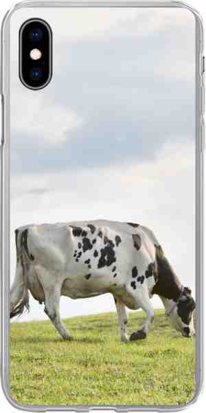 Foto: Iphone xs hoesje   koe   gras   voedersilo   siliconen telefoonhoesje