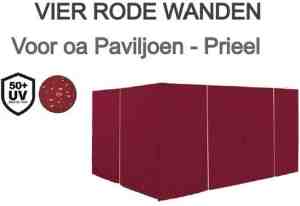 Foto: El jardin zijwanden voor partytent 360 x 260 rood voor paviljoen met 6 poten