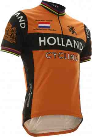 Foto: 21virages holland fietsshirt korte mouwen heren oranje zwart 5xl