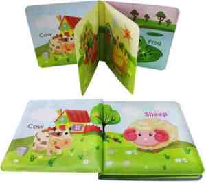 Foto: Babyboekje knisperboekje babyspeelgoed zwembandboek voor kinderenbabybadboekjes douchen leren speelgoed zwevend boek waterdicht kinderbad voor peuters bath book animal farm