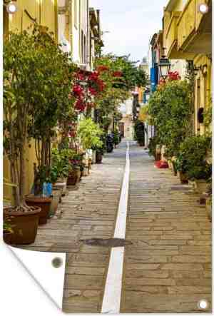Foto: Muurdecoratie kreta   griekenland   planten   120x180 cm   tuinposter   tuindoek   buitenposter