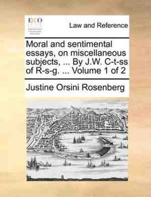 Foto: Moral and sentimental essays on miscellaneous subjects by j w c t ss of r s g volume 1 of 2