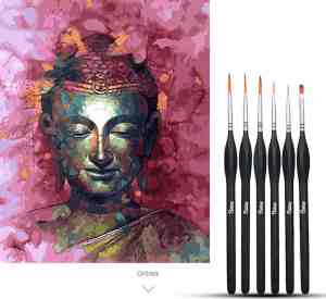 Foto: Pcasso buddha paars schilderen op nummer incl 6 ergonomische penselen geschenkverpakking schilderen op nummer volwassenen schilderen op nummer dieren kleuren op nummer 40x50 cm professionele 26 delige set