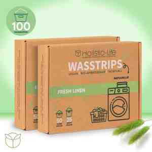 Foto: Natuurlijke wasmiddeldoekjes   fresh linen wasstrips 100 wasbeurten incl  wasverzachter wasmiddel wasdoekjes vegan zero waste