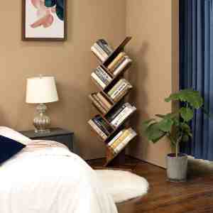 Foto: Vasagle vintage boekenkast 8 planken boomvormig industrile boekenplank industrieel boekenrek