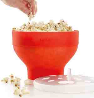 Foto: Lekue siliconen opvouwbare popcornmaker voor magnetron