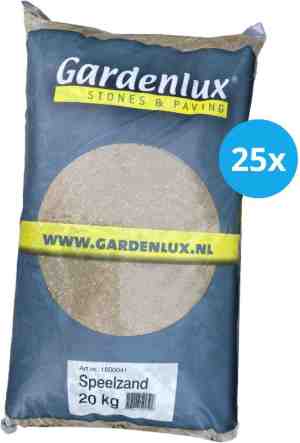 Foto: Gardenlux speelzand zandbakzand zand voor zandbak gecertificeerd voordeelverpakking 25 x 20 kg
