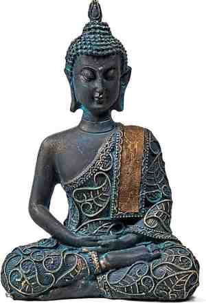 Foto: Boeddha in meditatie antieke finish thailand   10x6x15 cm