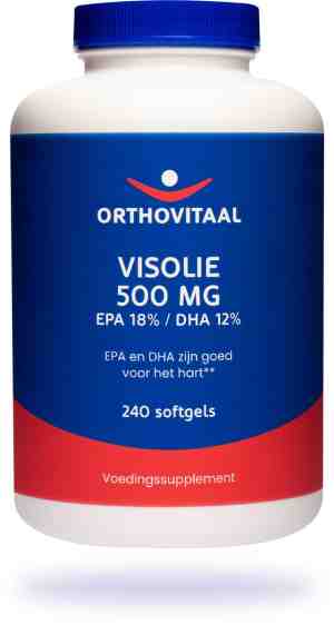 Foto: Orthovitaal visolie 500 mg epa 18 dha 12 240 softgels vetzuren voedingssupplement