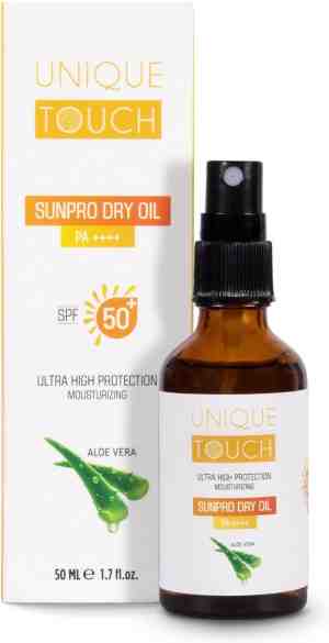 Foto: Unique touch sun pro dry oil 50 droge olie 50ml reparatie olie repair oil hydraterende olie moisturizing oil olie die de huid voedt oil nourishes the skin