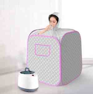Foto: Mobiele sauna 60x80x110 cm   draagbare stoomsauna voor thuis   1000w stoomverwarming   saunabox voor persoonlijk gebruik   compact en gemakkelijk te vervoere