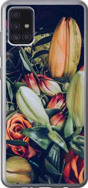 Foto: Geschikt voor samsung galaxy a52 5g hoesje   boeket   stilleven   bloemen   planten   rood   siliconen telefoonhoesje