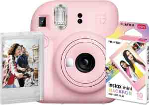 Foto: Fujifilm instax mini 12 valentijn bundel   instant camera 1 x 10 stuks film macaron fotolijst   blossom pink