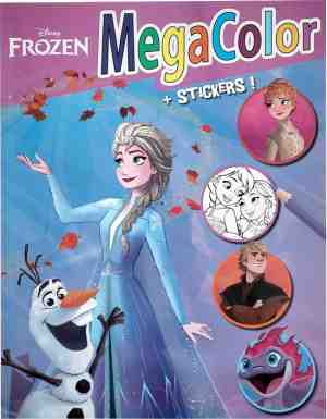 Foto: Disney frozen   kleurboek met stickers   megacolor   130 kleurplaten   anna   elsa   christof   prinsessen   kado   cadeau   verjaardag
