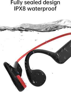 Foto: Ipx 8 waterproof bone conduction open ear oortelefoon 32 gb intern geheugen hifi geluid microfoon voor zwemmen sportkoptelefoon draadloze oortjes