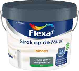 Foto: Flexa strak op de muur   muurverf   mengcollectie   greyed green   25 liter