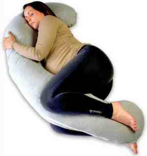 Foto: Ella zwangerschapskussen xxl j vorm   zijslaapkussen   lichaamskussen   voedingskussen   body pillow   155cm   afneembare jersey katoenen hoes   lichtgrijs