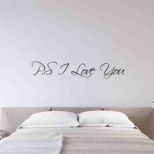 Foto: Muursticker p s i love you groen 80 x 15 cm woonkamer slaapkamer engelse teksten